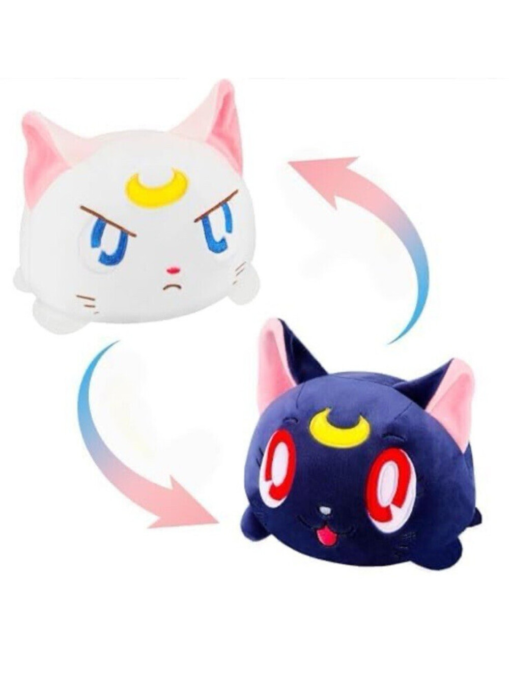 Sailor Moon Reversible Plush Luna Artemis Flip Plushie Anime Stuffed Cat Toy NEW